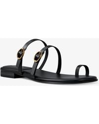 Michael Kors - Kya Leather Flat Sandal - Lyst