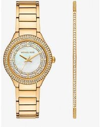 Michael Kors - Mini Sylvia Pavé-Tone Watch And Bracelet Gift Set - Lyst