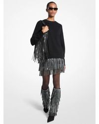 Michael Kors - Mk Studded Fringe Mini Skirt - Lyst