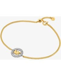 Michael Kors - Pavé And Logo Charm Two-Tone Slider Bracelet - Lyst