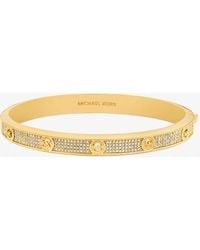 Michael Kors - Pavé Logo Stud Bangle - Lyst