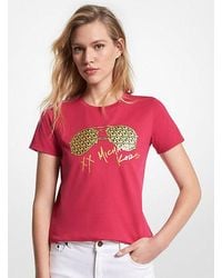 Michael Kors - Metallic Logo Aviator Print Organic Cotton T-shirt - Lyst