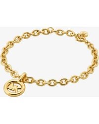 Michael Kors - Logo Charm Chain-Link Bracelet - Lyst