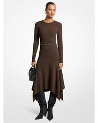 MICHAEL Michael Kors - Mk Stretch Wool Handkerchief Dress - Lyst