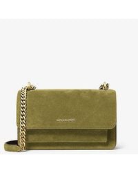 Michael Kors - Mk Claire Large Suede Shoulder Bag - Lyst