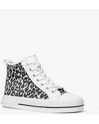 Michael Kors - Evy Leopard Print Calf Hair High-top Sneaker - Lyst
