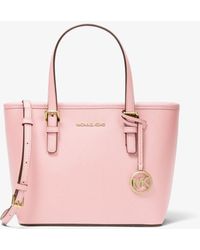Michael Kors Jet Set Travel Extra-small Saffiano Leather Top-zip Tote Bag - Pink