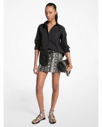 MICHAEL Michael Kors - Mk Stretch Cotton Poplin Shirt - Lyst