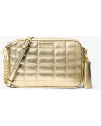 MICHAEL Michael Kors - Mk Sac À Bandoulière Jet Set De Taille Moyenne En Cuir Matelassé Métallisé - Lyst