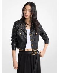 Michael Kors - Crinkled Studded Jacket - Lyst