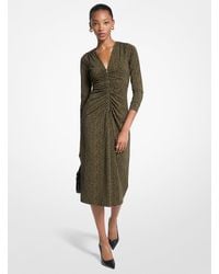 Michael Kors - Paisley Print Stretch Matte Jersey Midi Dress - Lyst