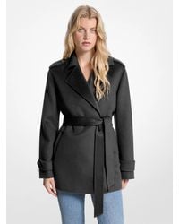MICHAEL Michael Kors - Wool Blend Belted Wrap Coat - Lyst