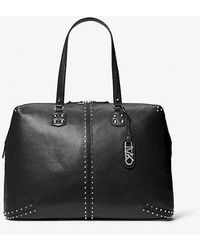 Michael Kors - Mk Astor Extra-Large Studded Leather Weekender Bag - Lyst