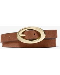 MICHAEL Michael Kors - Mk Oval Buckle Suede Belt - Lyst