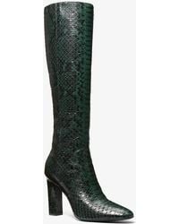 Michael Kors - Botte Carly en cuir effet python en relief - Lyst