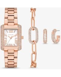 Michael Kors - Mkset De Regalo Con Reloj Emery Petite En Tono Y Joyas - Lyst