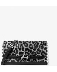 Michael Kors - Carson Large Leopard Print Calf Hair Convertible Crossbody Bag - Lyst