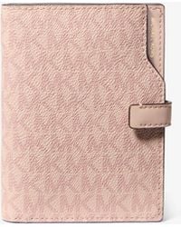 MICHAEL Michael Kors - Mk Jet Set Signature Logo Passport Wallet - Lyst