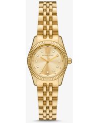 Michael Kors - Lexington Gold-tone Stainless Steel Bracelet Watch - Lyst