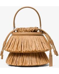Michael Kors - Ischia Mini Leather And Fringe Bucket Bag - Lyst