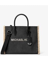 Michael Kors - Mirella Medium Suede And Faux Shearling Tote Bag - Lyst