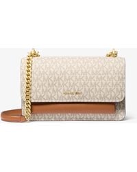 MICHAEL Michael Kors - Mk Claire Large Signature Logo Shoulder Bag - Lyst