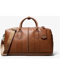 Michael Kors Astor Studded Leather Duffel Bag - Brown
