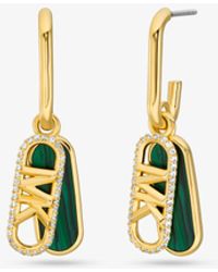 Michael Kors - Precious Metal-plated Brass And Acetate Pavé Empire Link Earrings - Lyst
