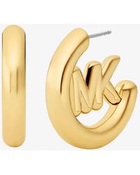 Michael Kors - Mk Orecchini A Cerchio Grandi Con Ciondolo Con Logo - Lyst
