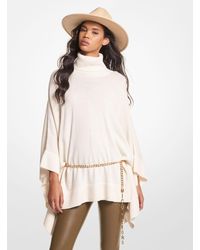 MICHAEL Michael Kors Wolle Cape in Natur Damen Bekleidung Pullover und Strickwaren Ponchos und Ponchokleider 