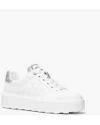 Michael Kors - Romey Metallic Two-Tone Signature Logo Platform Sneaker - Lyst