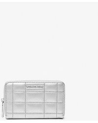 Michael Kors - Small Metallic Quilted Leather Wallet - Lyst