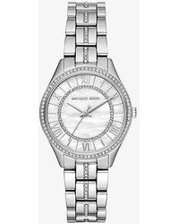 Michael Kors - Lauryn Crystal Mother Of Pearl Dial Watch - Lyst