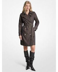 Michael Kors - Signature Logo Cotton Blend Belted Trench Coat - Lyst