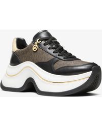 MICHAEL Michael Kors - Mk Arla Leather And Suede Trainer - Lyst