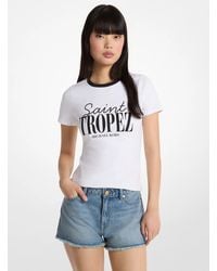 Michael Kors - Mk St. Tropez Stretch Cotton T-Shirt - Lyst