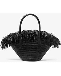 Michael Kors - Sardinia Mini Hand-Woven Leather Basket Tote Bag - Lyst