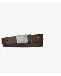 Michael Kors - Reversible Empire Logo Embossed Leather Belt - Lyst