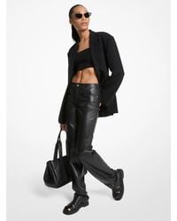MICHAEL Michael Kors - Mk Straight-Leg Leather Trousers - Lyst