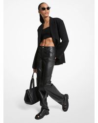 MICHAEL Michael Kors - Mk Straight-Leg Leather Trousers - Lyst