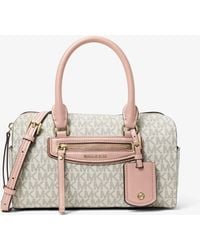 MICHAEL Michael Kors - Mk Jet Set Travel Extra-Small Signature Logo Duffel Crossbody Bag - Lyst