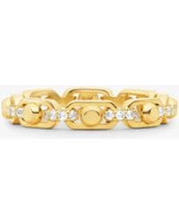 Michael Kors - Mk Astor Link Small Precious Metal-Plated Sterling Pavé Chain Ring - Lyst