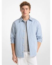 Michael Kors - Mk Striped Cotton Poplin Shirt Jacket - Lyst