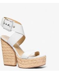 Michael Kors - Rhoda Leather Platform Sandal - Lyst