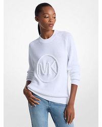 Michael Kors - Braided Logo Cotton Blend Sweater - Lyst