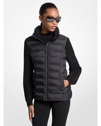 Michael Kors - Quilted Nylon And Knit Jacket - Lyst