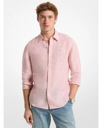 Michael Kors - Mk Striped Linen Shirt - Lyst