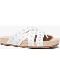 MICHAEL Michael Kors - Irene Studded Leather Flat Sandal - Lyst