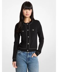 MICHAEL Michael Kors - Mk Studded Stretch Knit Cardigan - Lyst