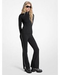 Michael Kors - Logo Tape Stretch Nylon Flared Leggings - Lyst
